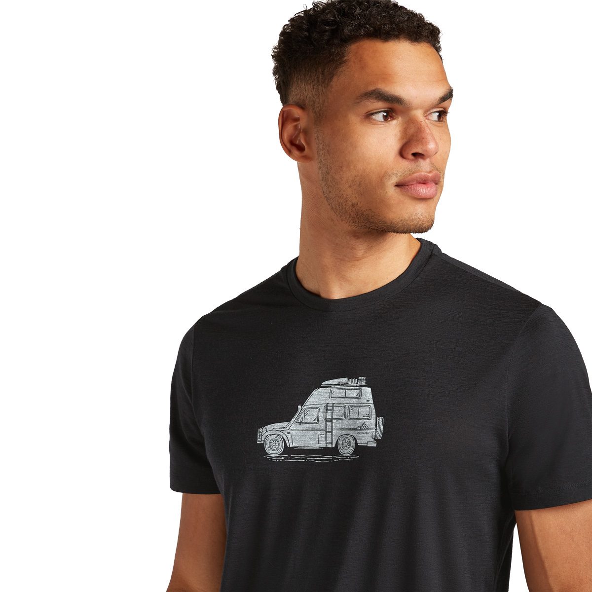 Icebreaker Merino 150 Tech Lite Cosy Camper T-Shirt Herren schwarz
