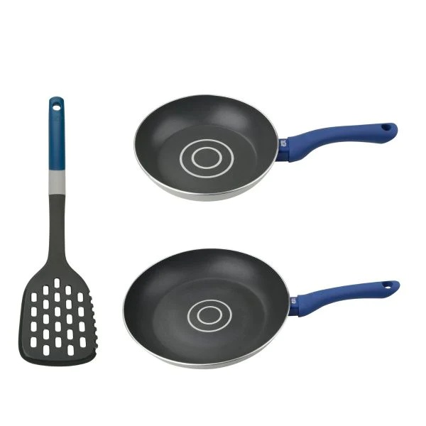 Ensemble 2 poêles à frire avec doseur d'huile et 1 spatule 2 en 1 Tast