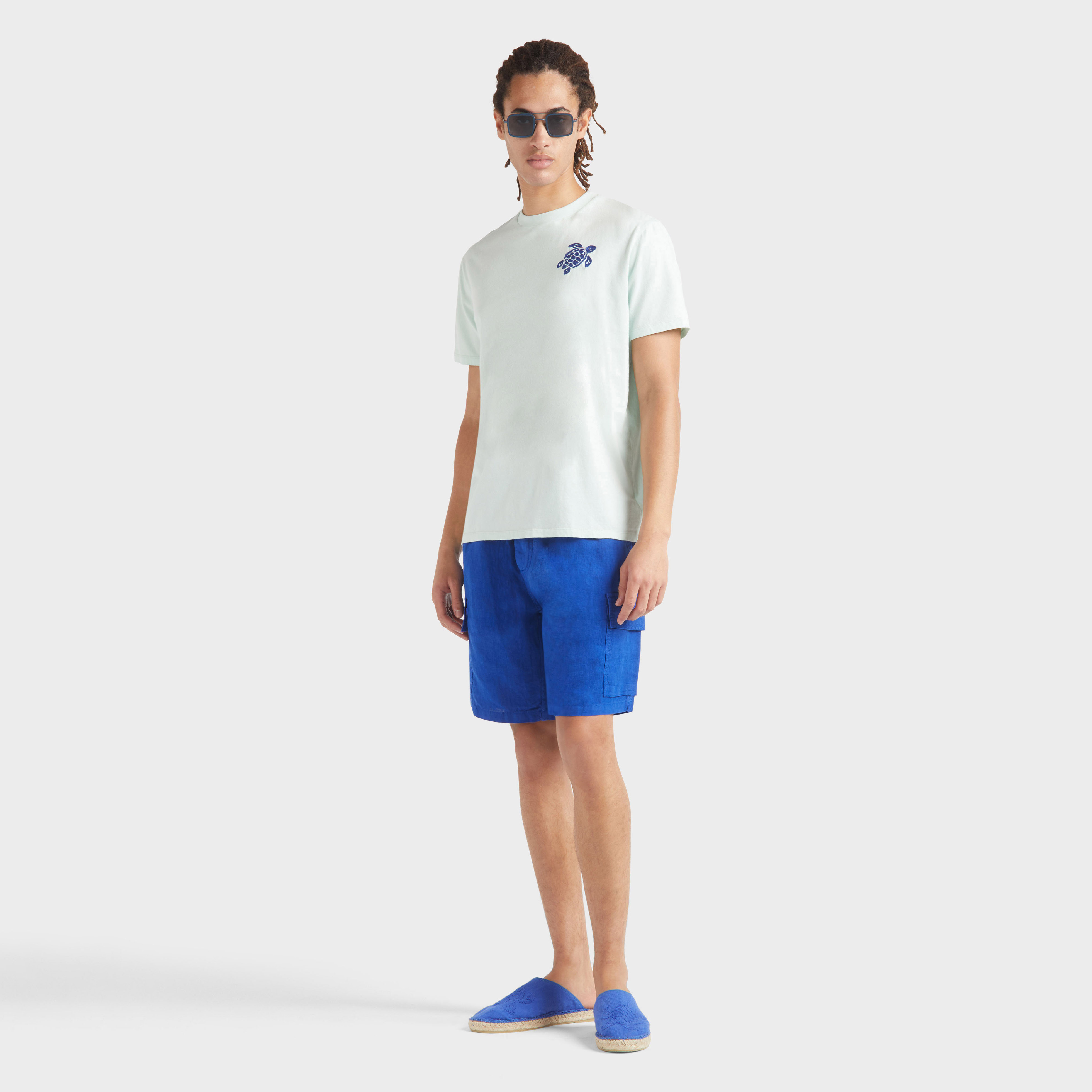 T-shirt en coton organique homme Tortue brodée