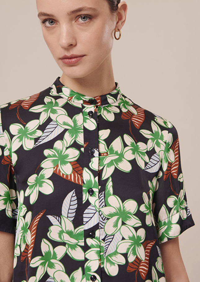 Chemise Caminbleu nuit à motif fleurs