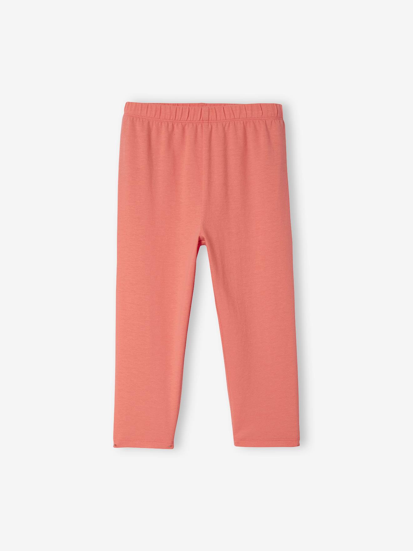 Leggings infantis, comprimento até o meio da panturrilha, laranja claro, lisas