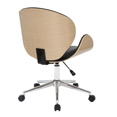 Chaise HERCULE - Bois multiplis imitation chêne clair et polyuréthane noir