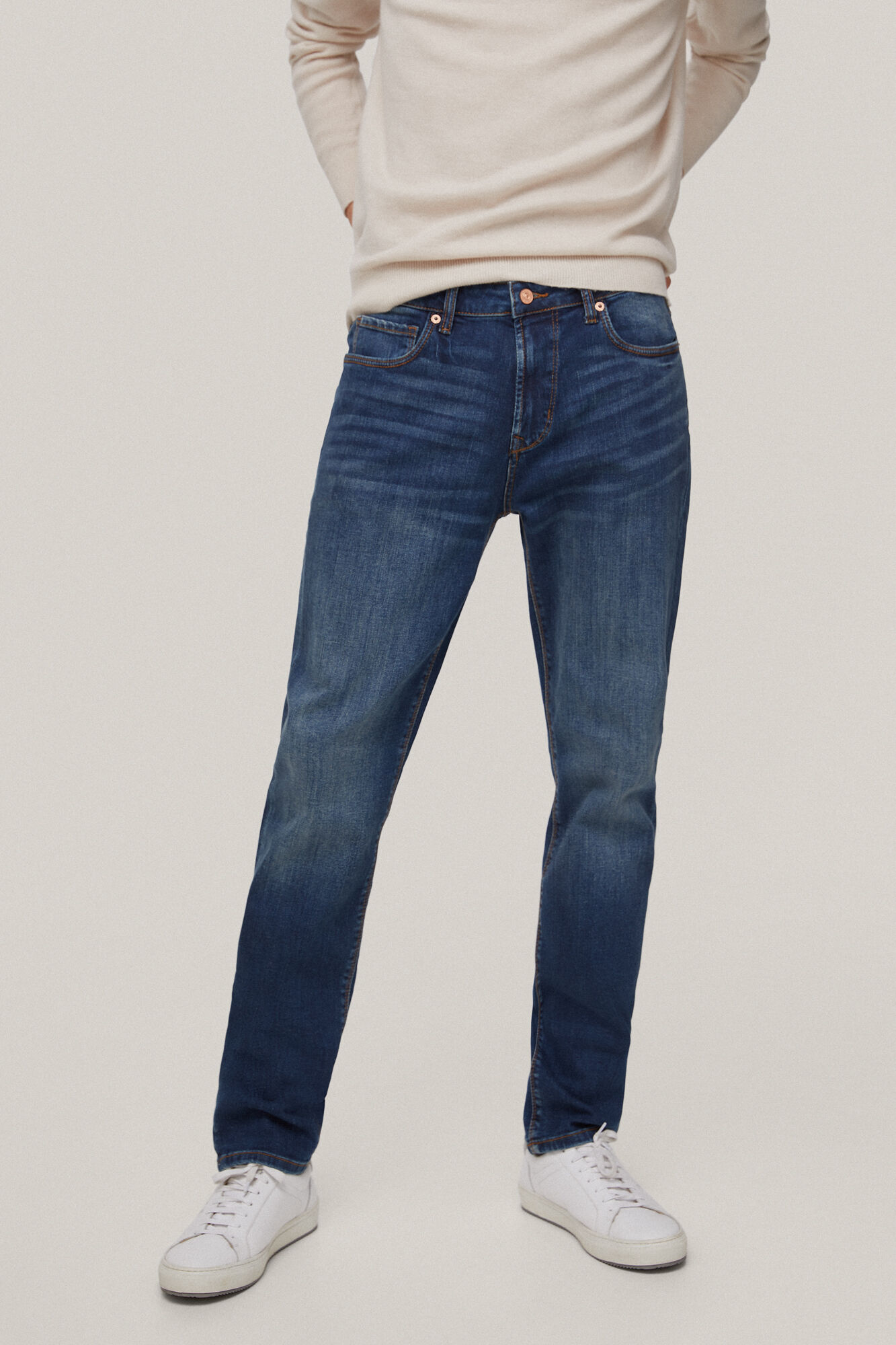 Calça jeans de corte regular - Azul