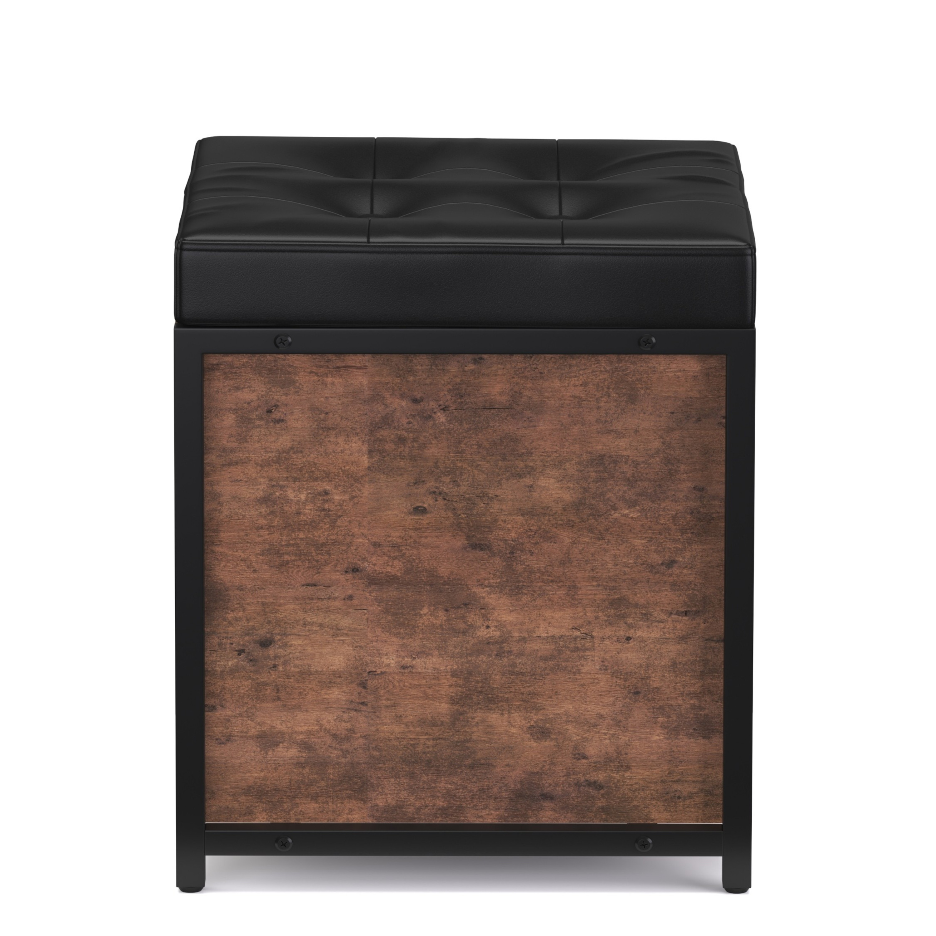 Truhe Leder Vintage BONITA 40 x 50 x 40 cm