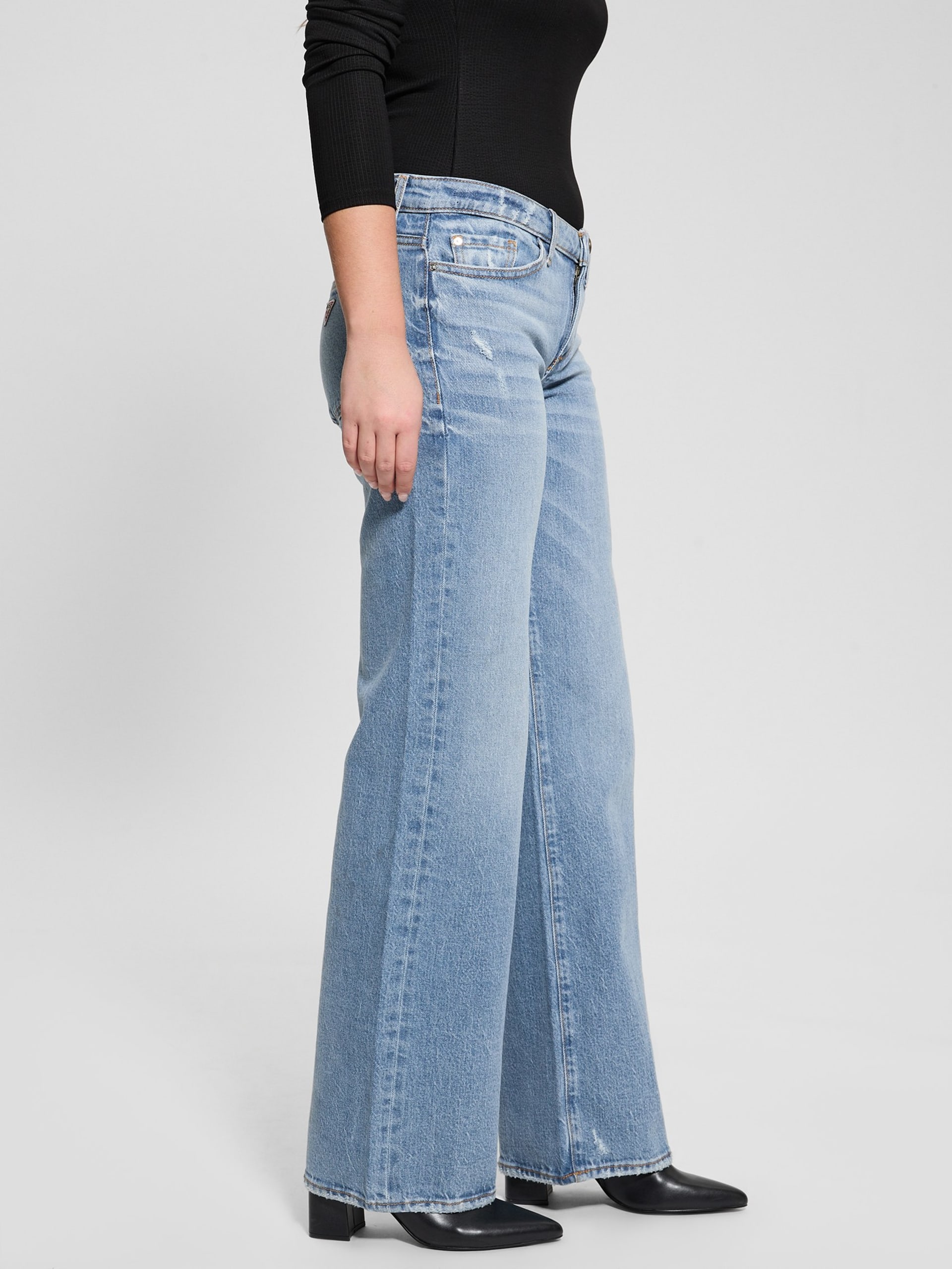 Calça jeans folgada de cintura baixa ecológica
