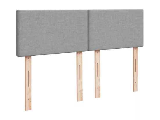 Sommier à lattes de lit avec matelas Gris clair 140x190cm Tissu