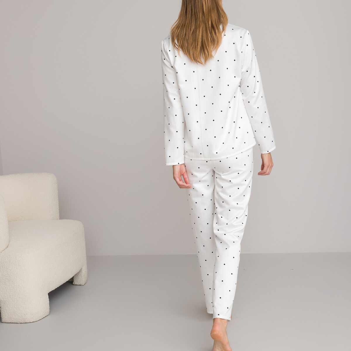 ANNE WEYBURN<br>Pijama estilo avô em cetim de algodão