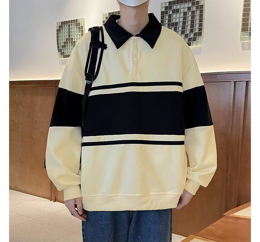 Acrius - Tweekleurig polosweatshirt