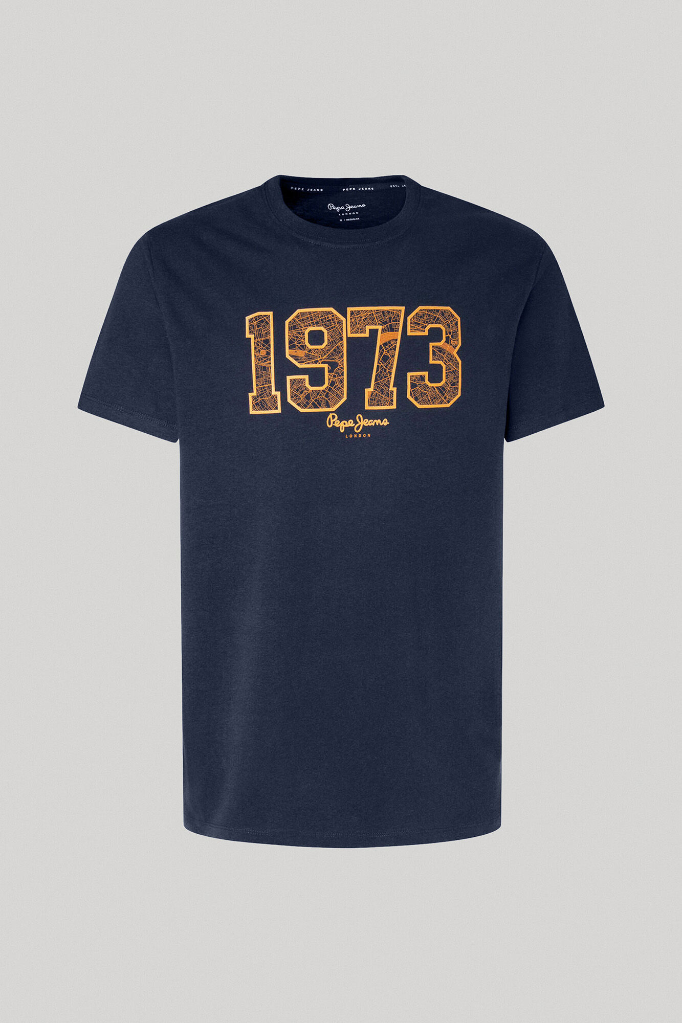 Camiseta com estampa do logotipo de 1973
