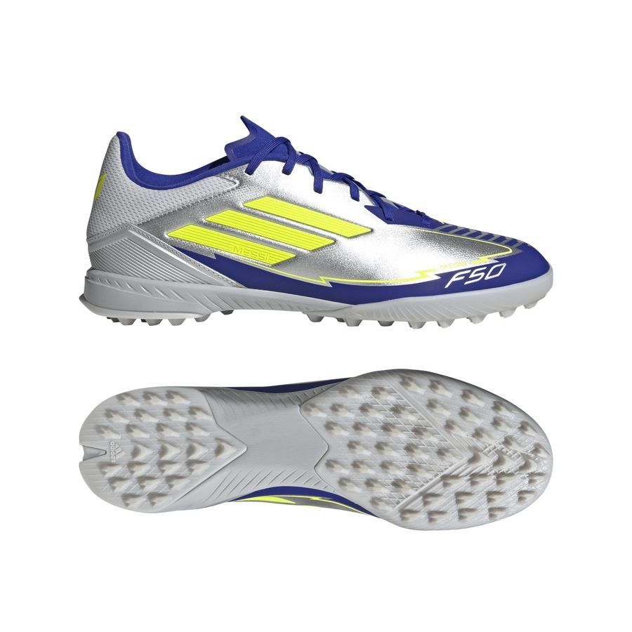 adidas F50 Messi League TF La Vida Rapida - Argenté/Jaune/Bleu