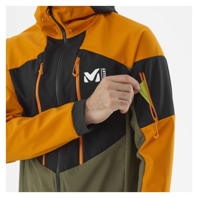 Veste Softshell Millet M White Shield Orange/Khaki