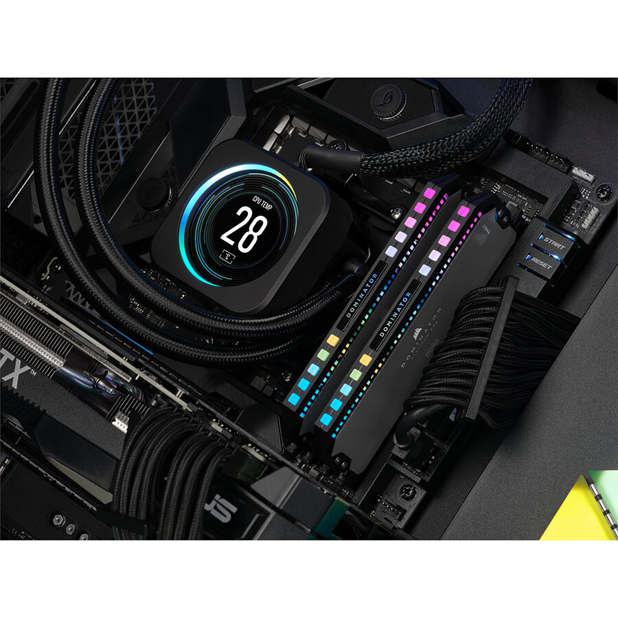 Corsair Dominator Platinum RGB Black - 2 x 32 Go (64 Go) - DDR5 6000 MHz - CL30 - Ryzen Edition