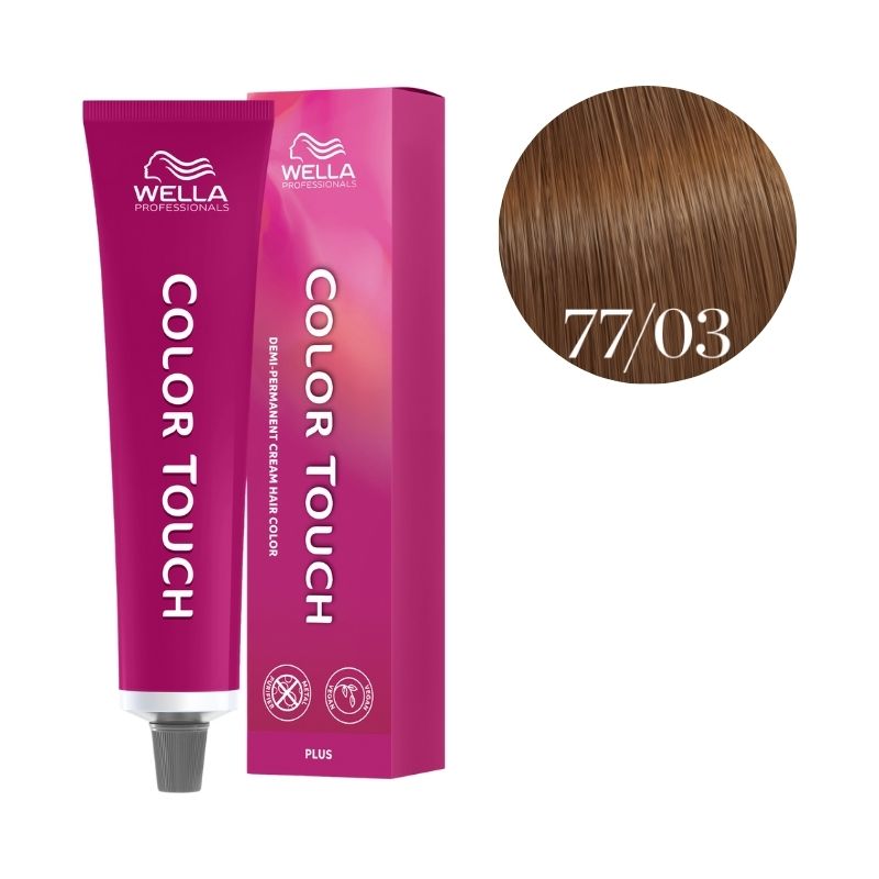 Coloration Color Touch Plus 77/03 Blond Moyen Intense Naturel Doré Wella 60ml