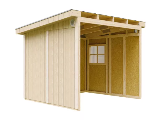 Abri de Jardin Qualité Premium 5,9 m² - H231x248x294 cm - Sans plancher e paroi latérale - Timbela M938B