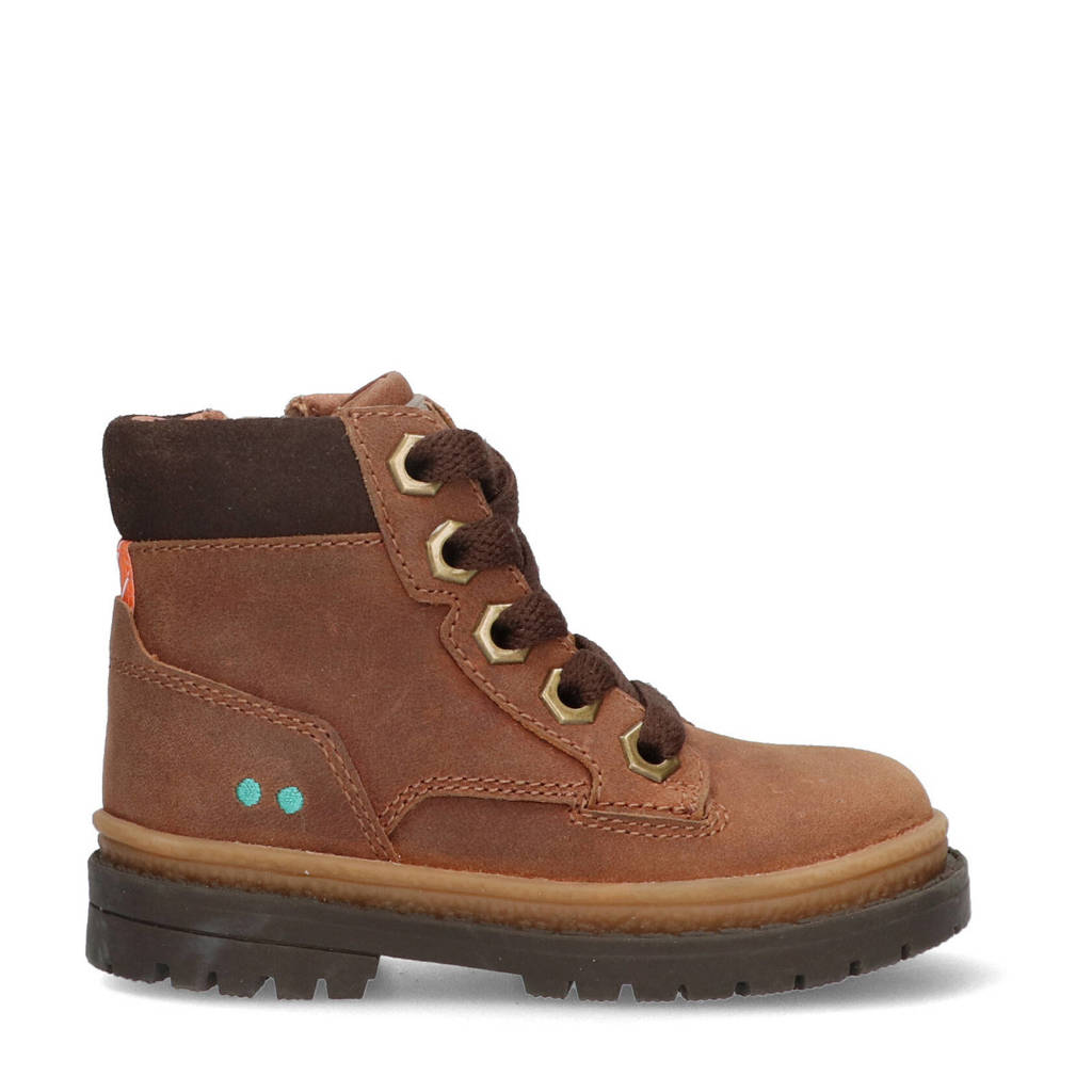 BunniesJR leren veterboots cognac