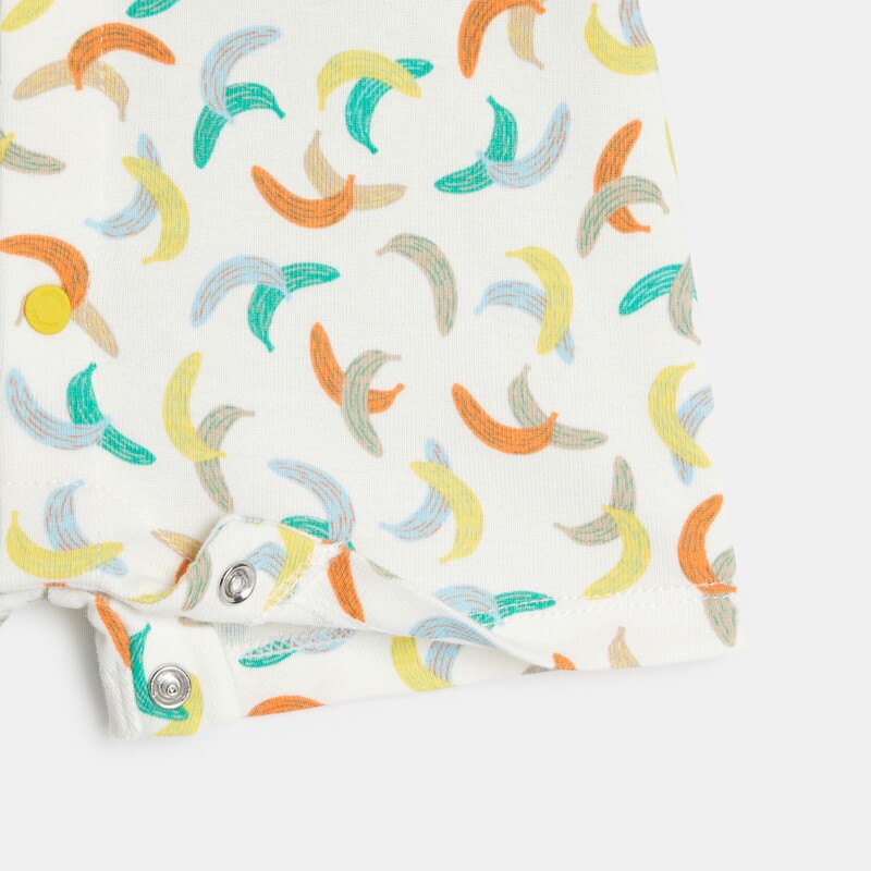 Combishort bébé à motifs bananes blanc Catimini Blanc