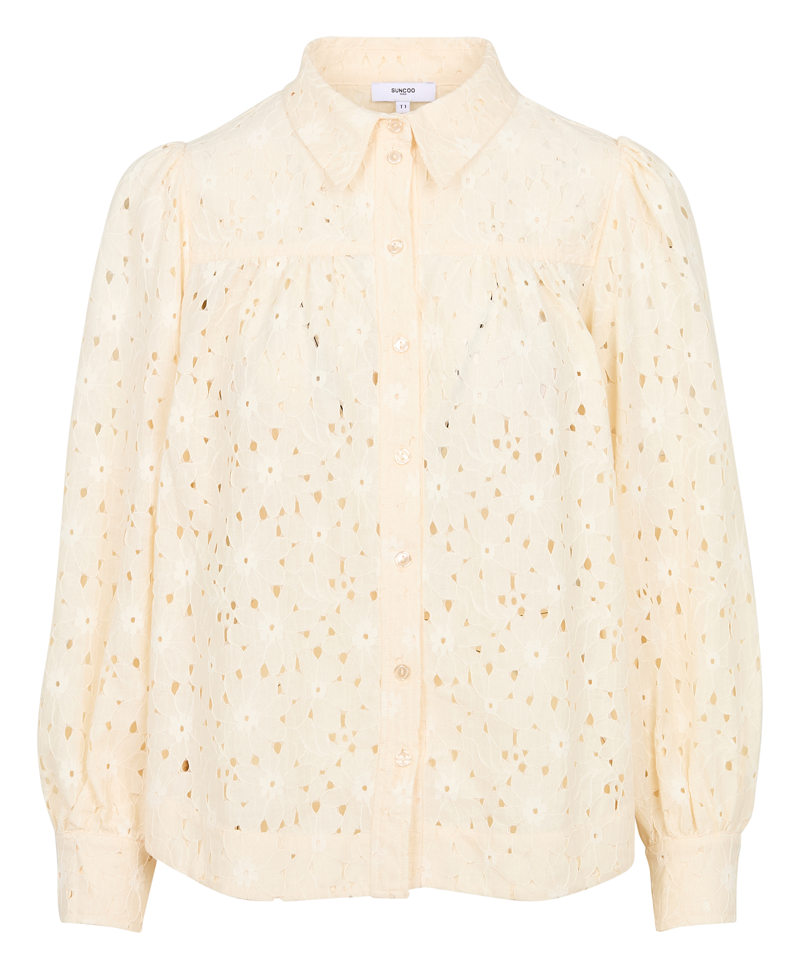 LOVELY - Chemise droite ajourée| Blanc