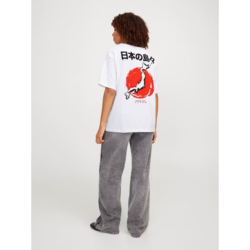 JJXX Millow Loose T-shirt, Bright White Japanese Supply, S