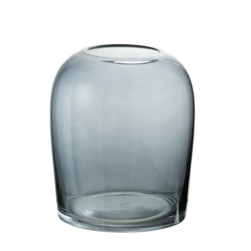 Vase oeuf en verre bleu 16x19cm