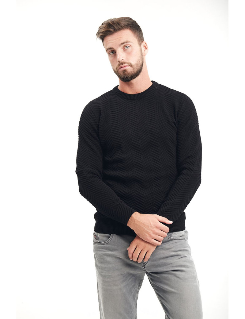 KRONSTADT PULL HOMME MAILLE CHEVRON