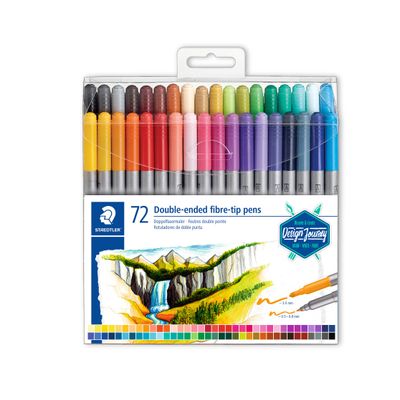 STAEDTLER - 72 Feutres de coloriage - double pointe fine et large