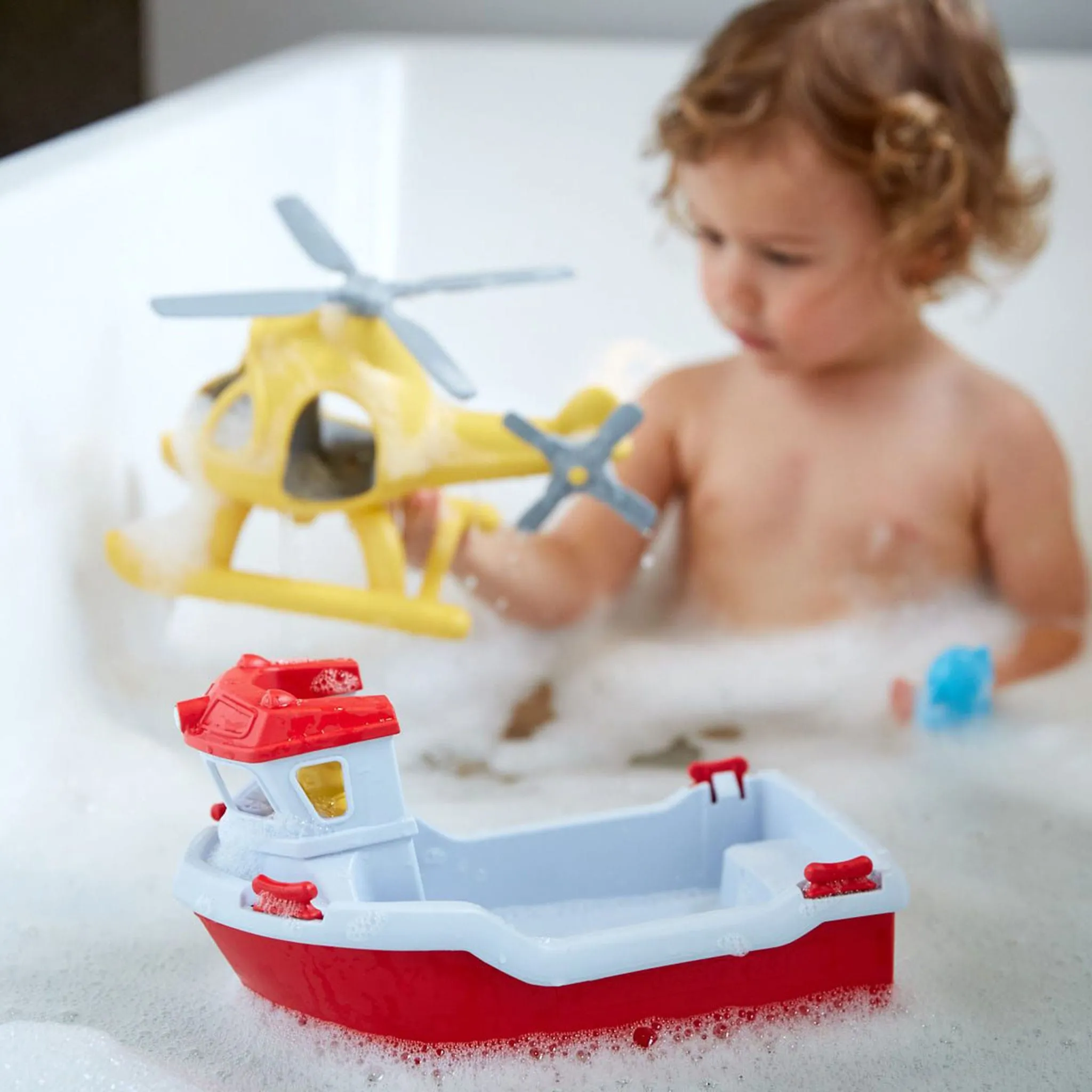 Green Toys Bateau et Hélicoptère