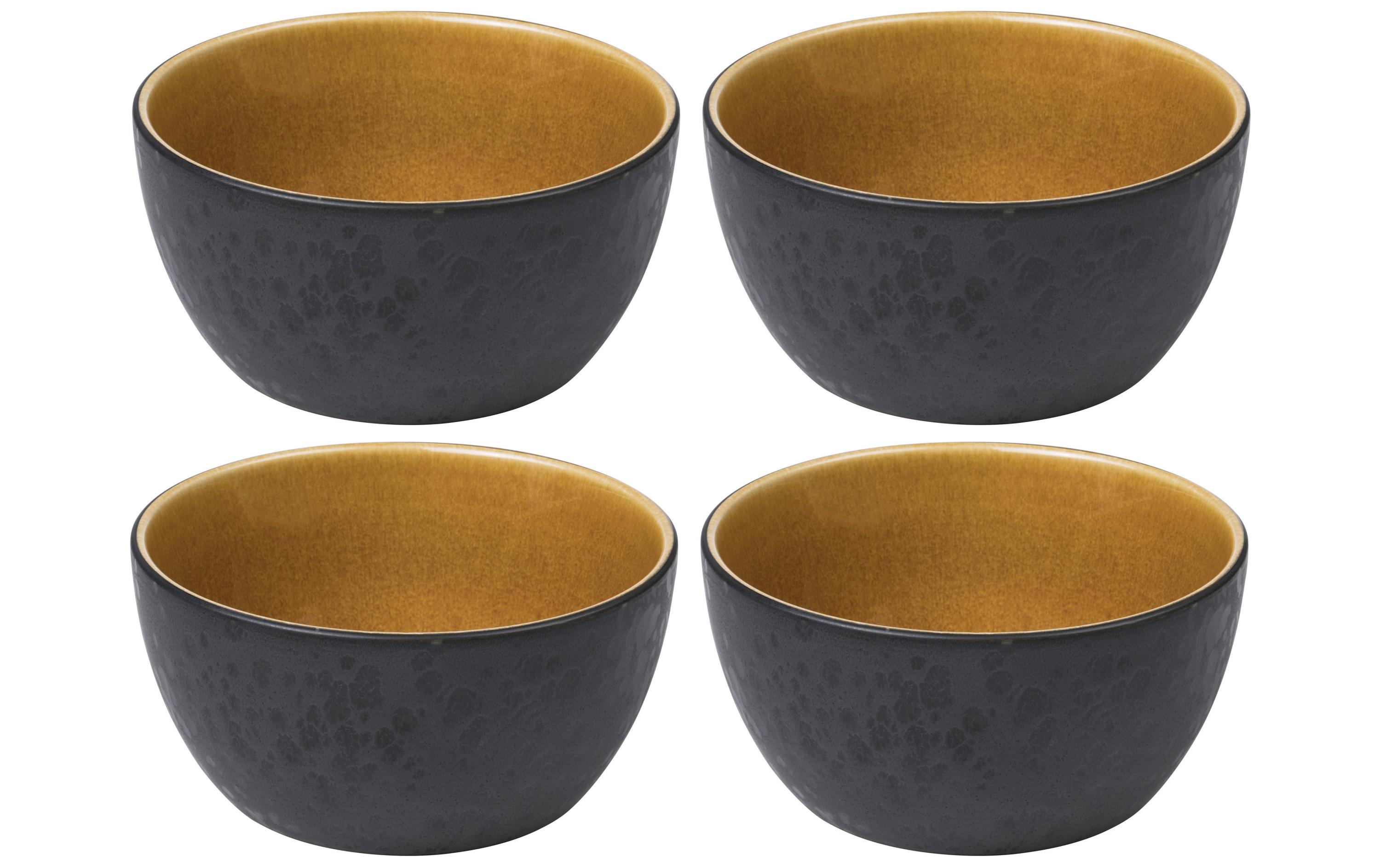 Snackschale 14 cm, 4 Stück, Schwarz/AmberSchalen für Snack oder Dip
