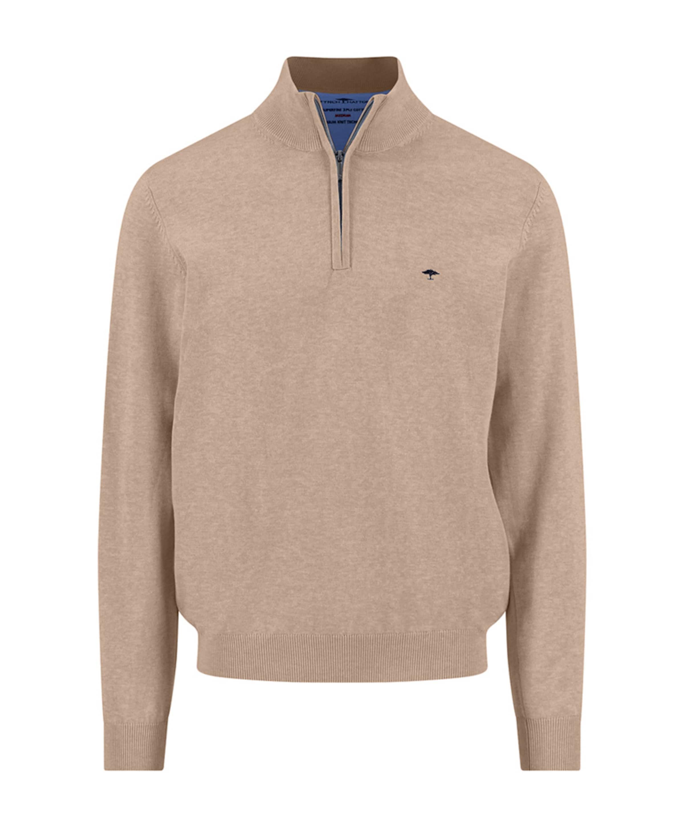 Fynch-Hatton Heren trui met rits beige