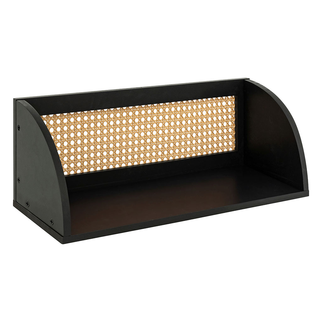 Etagère RAQUEL cannage et fibres de bois L 48cm