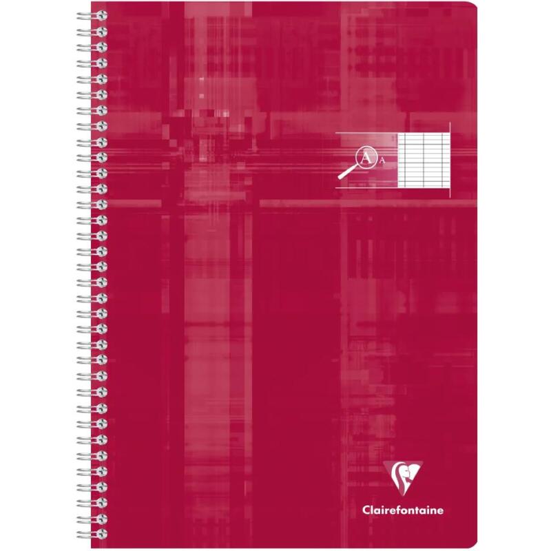 Cahier reliure intégrale déficients visuels A4 100 pages grands carreaux noirs 2,5mm agrandis 10x10 Couleur aléatoire - Assortis