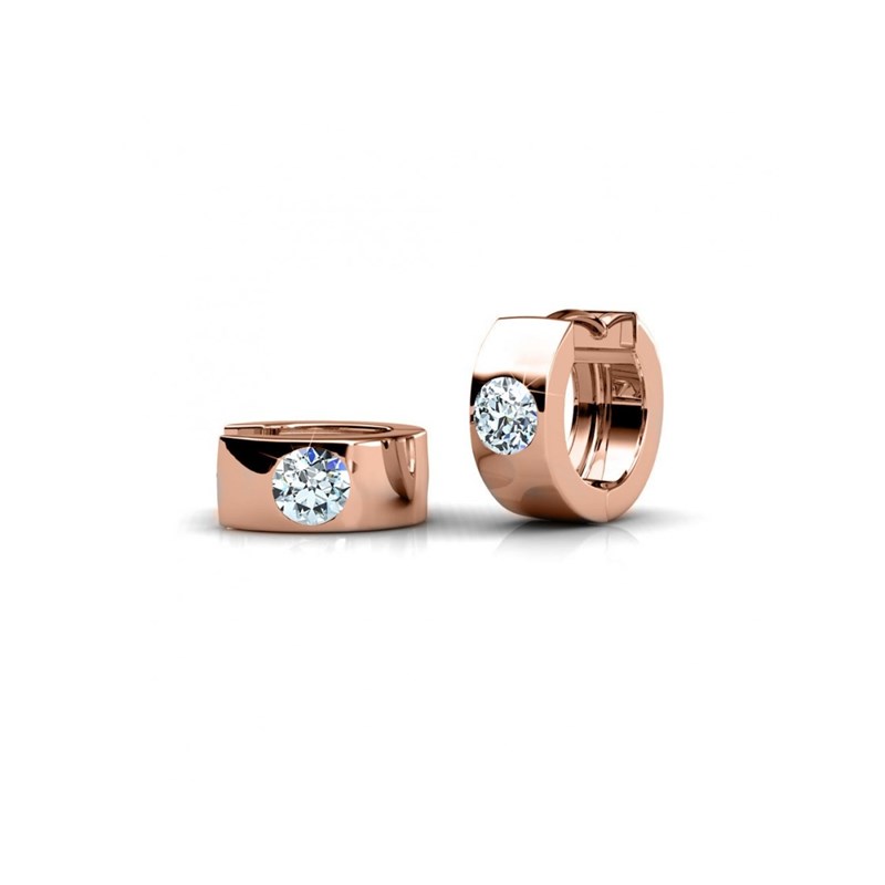 Boucles d'oreilles Rings - Or Rosé et Cristal
