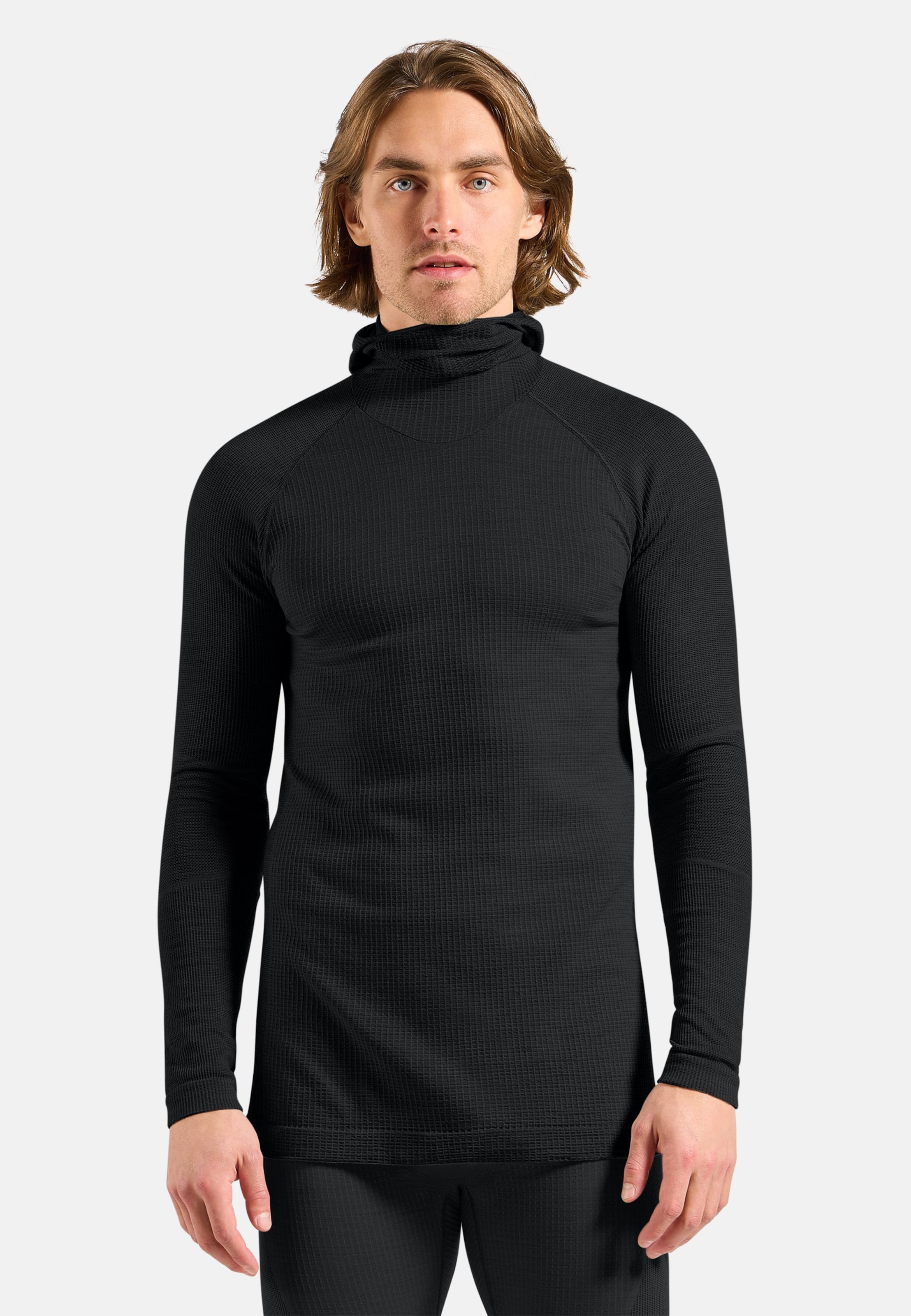 Seamless Performance Wool Funktionsshirt mit Gesichtsschutz in black