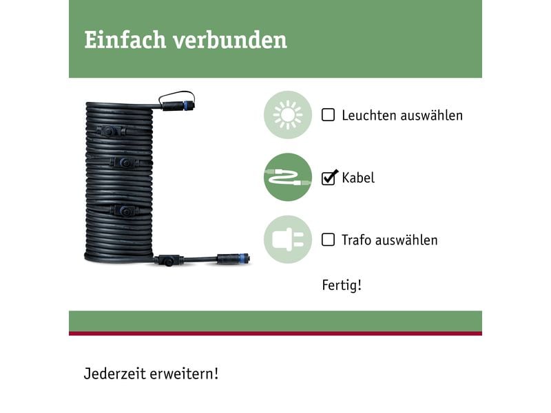 Paulmann Verbindungskabel Plug & Shine 10 m mit 5 Anschluss Verbindungskabel 1 Input - 5 Output
