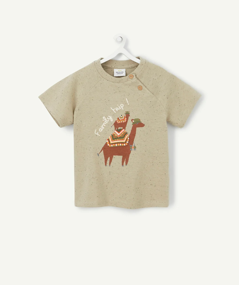 T-SHIRT BÉBÉ GARÇON VERT AVEC ANIMATION BRODÉE