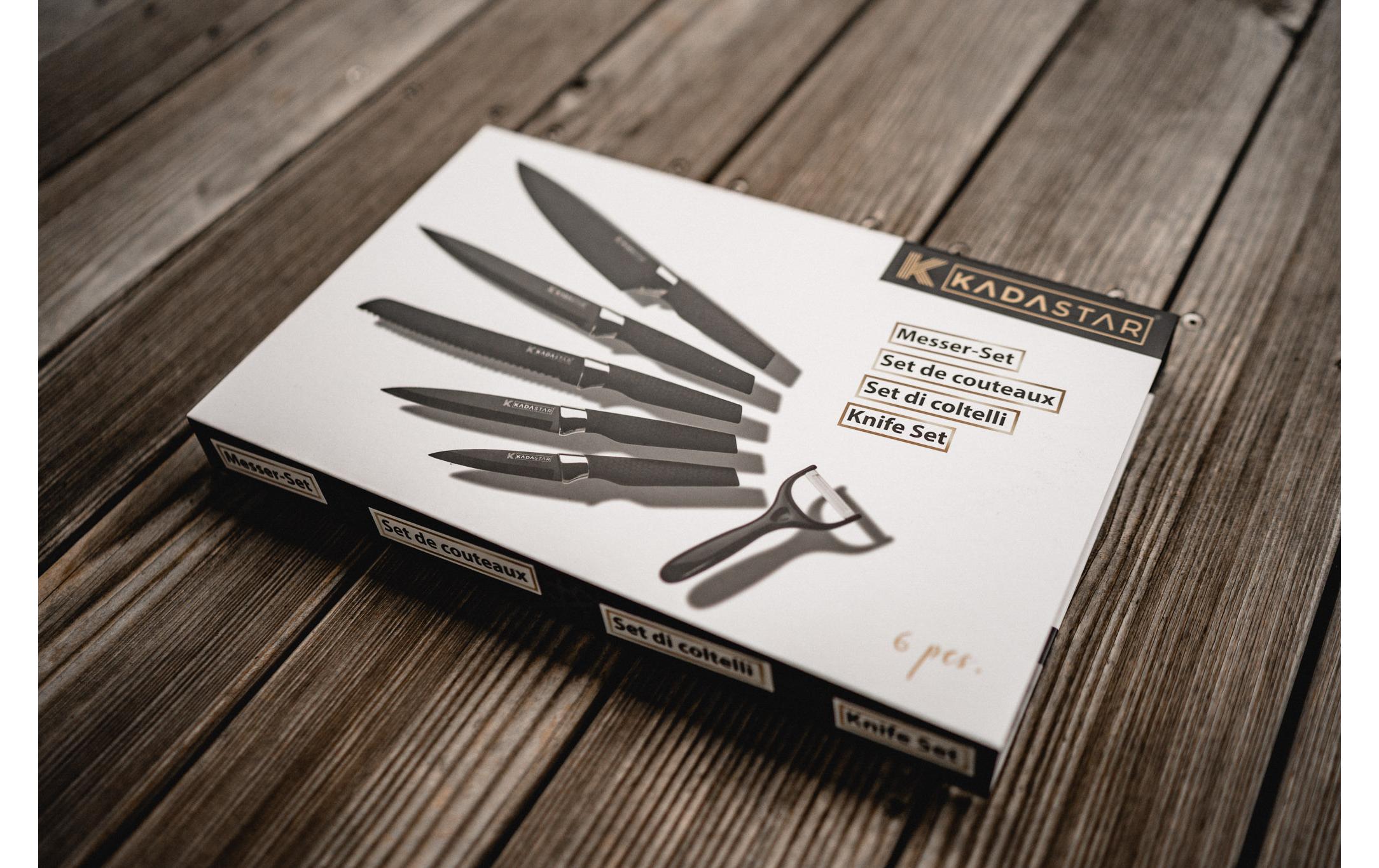 Messer-Set Premium Black 6-teilig, Schwarz/SilberMesser
