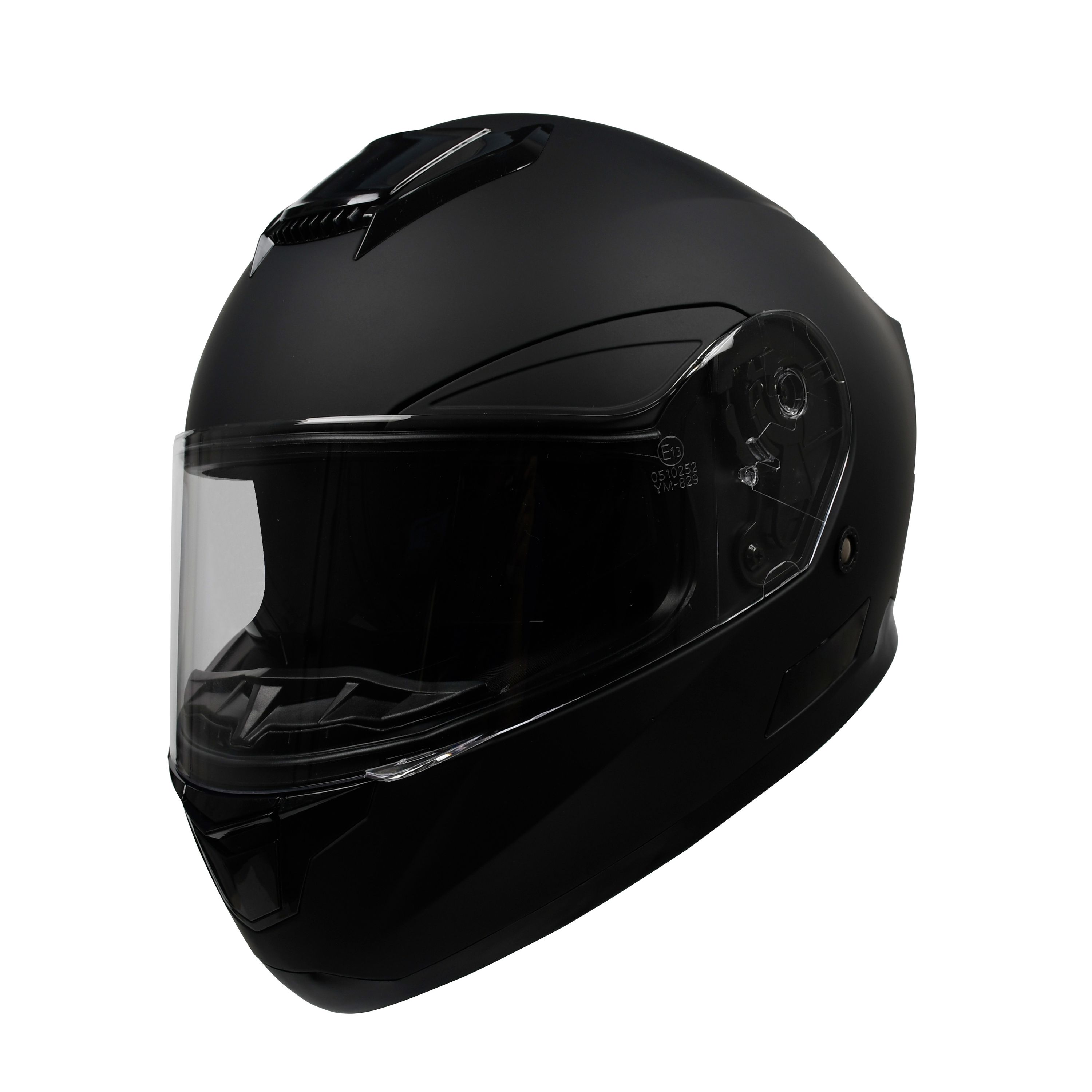 Motorrad Integralhelm Einzelvisier schwarz matt Grösse 57/58