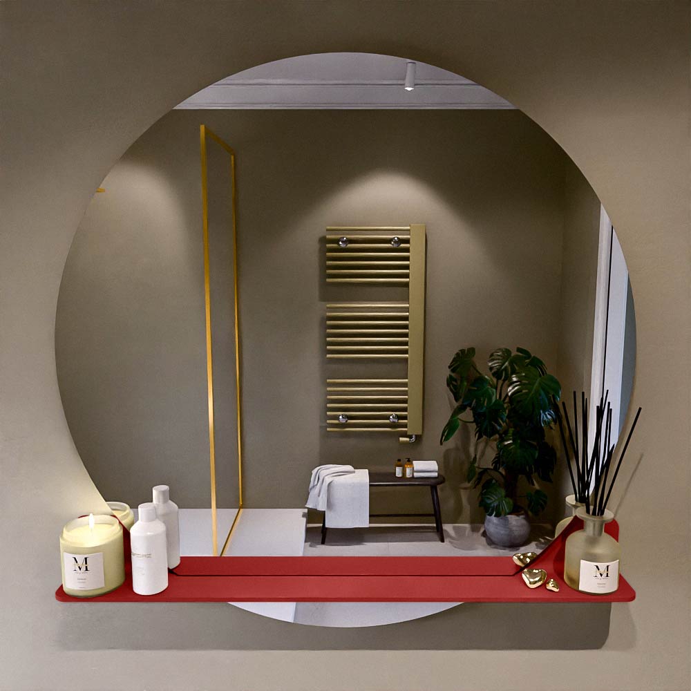 Mondiaz Spot spiegel rond Ø110cm met planchet greey