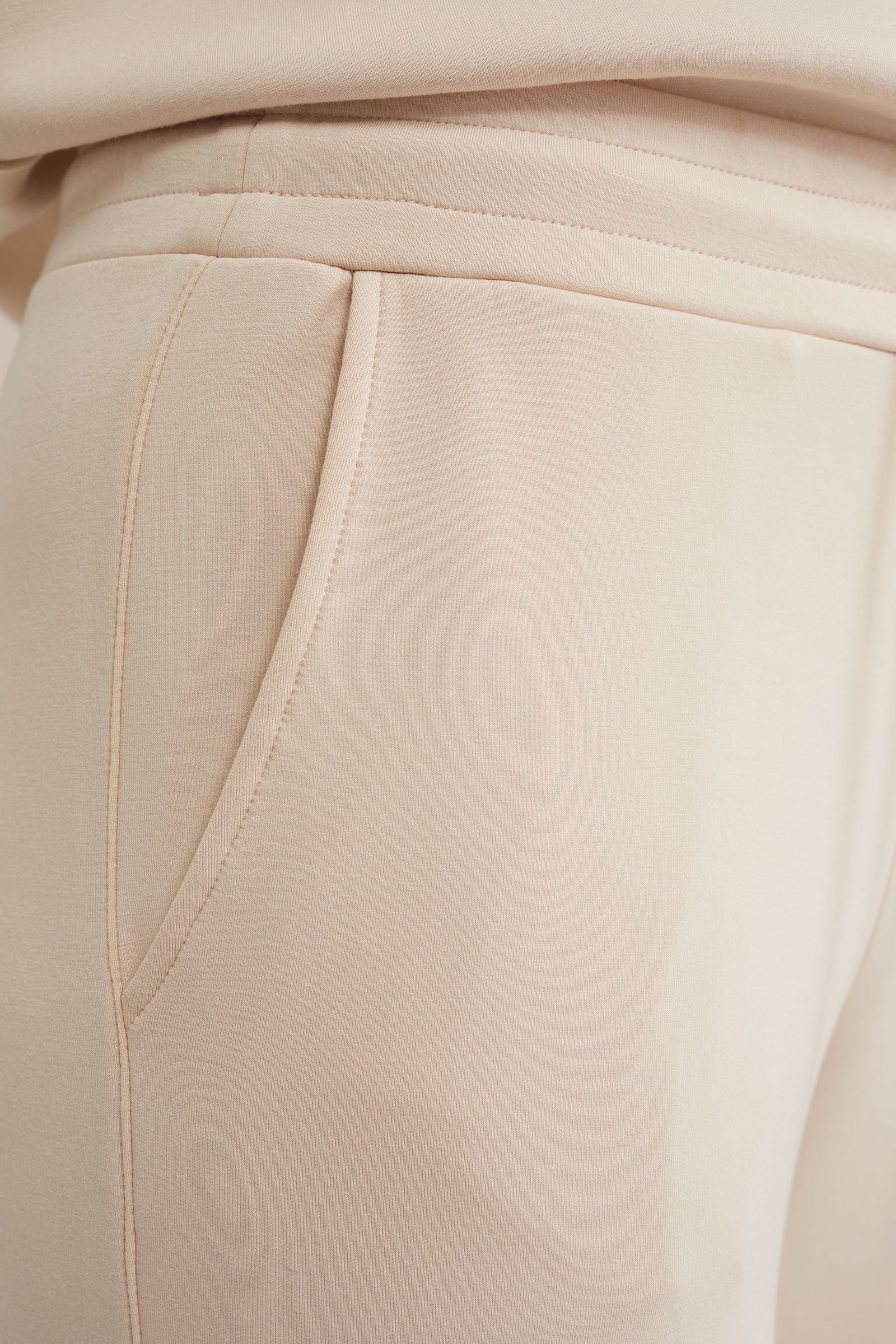 wide leg jersey broek WE Fashion Beige