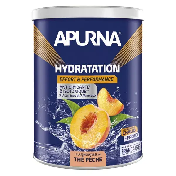 Bebida Hidratante Apurna para Esforço e Desempenho, Sabor Chá de Pêssego, 500g