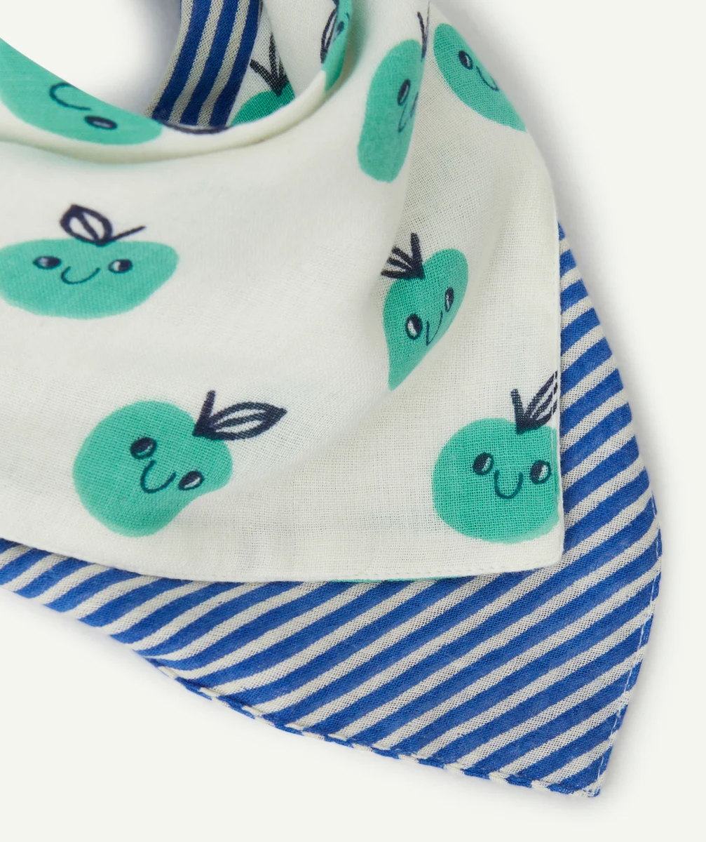LOT DE 2 BANDANAS BÉBÉ GARÇON AVEC IMPRIMÉS