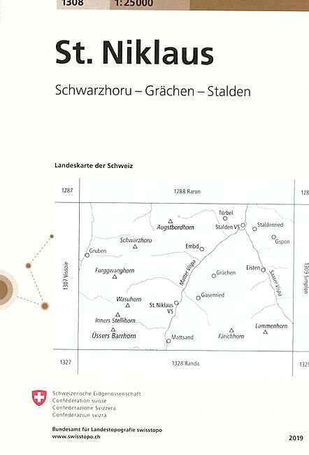 BUNDESAMT - 1308 ST NIKLAUS ECHELLE 1 25 000
