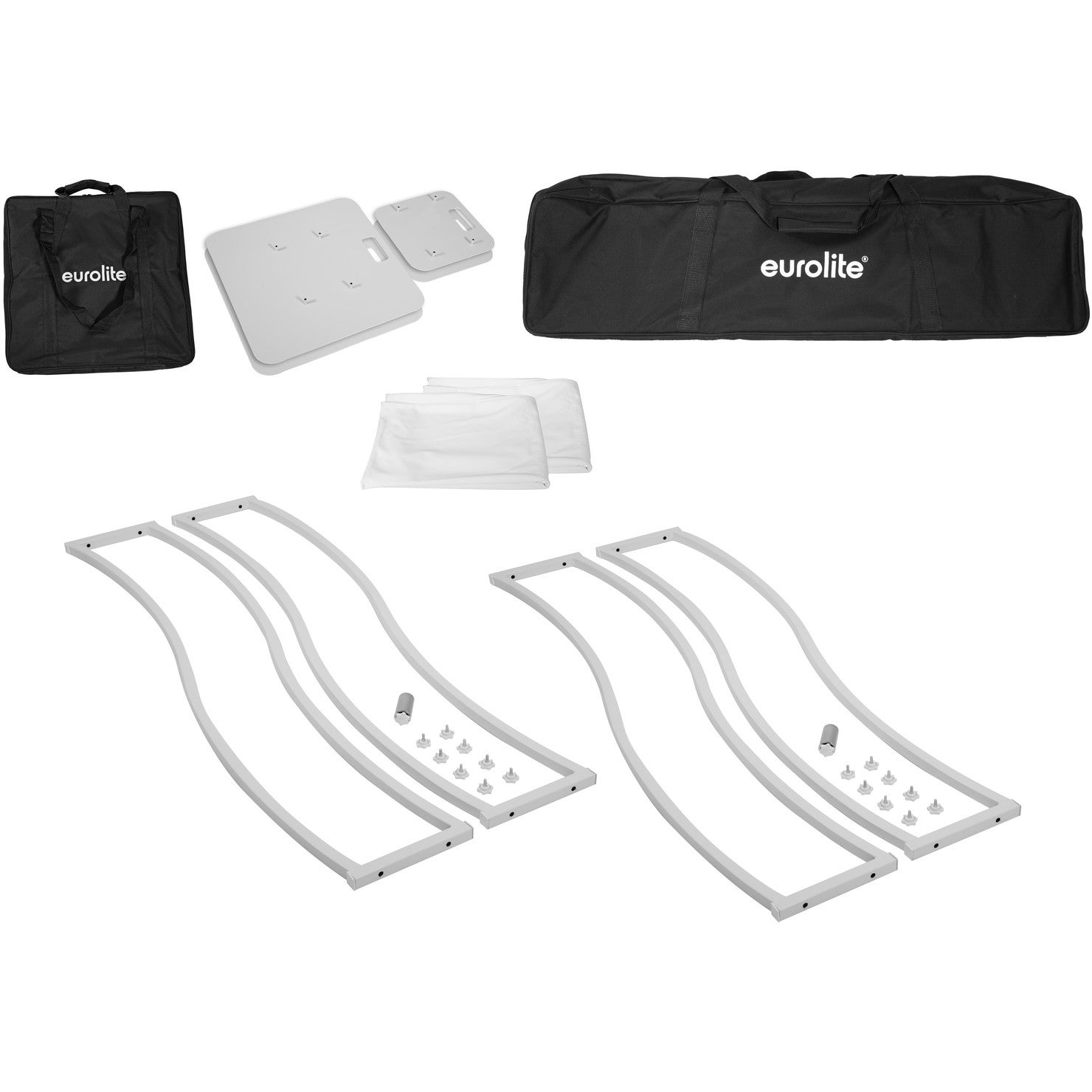 Eurolite 2x Stage Stand 150 centimeter gebogen wit