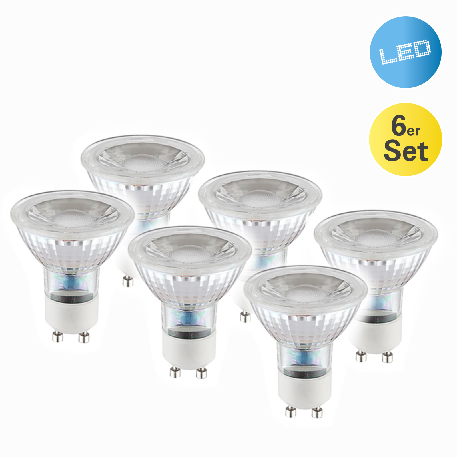 6er-Set LED-Leuchtmittel MARLA - GU10 - 5W - warmweiß