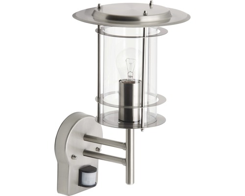 Sensor-geactiveerde buitenwandlamp, 1-lichts, York, roestvrij staal