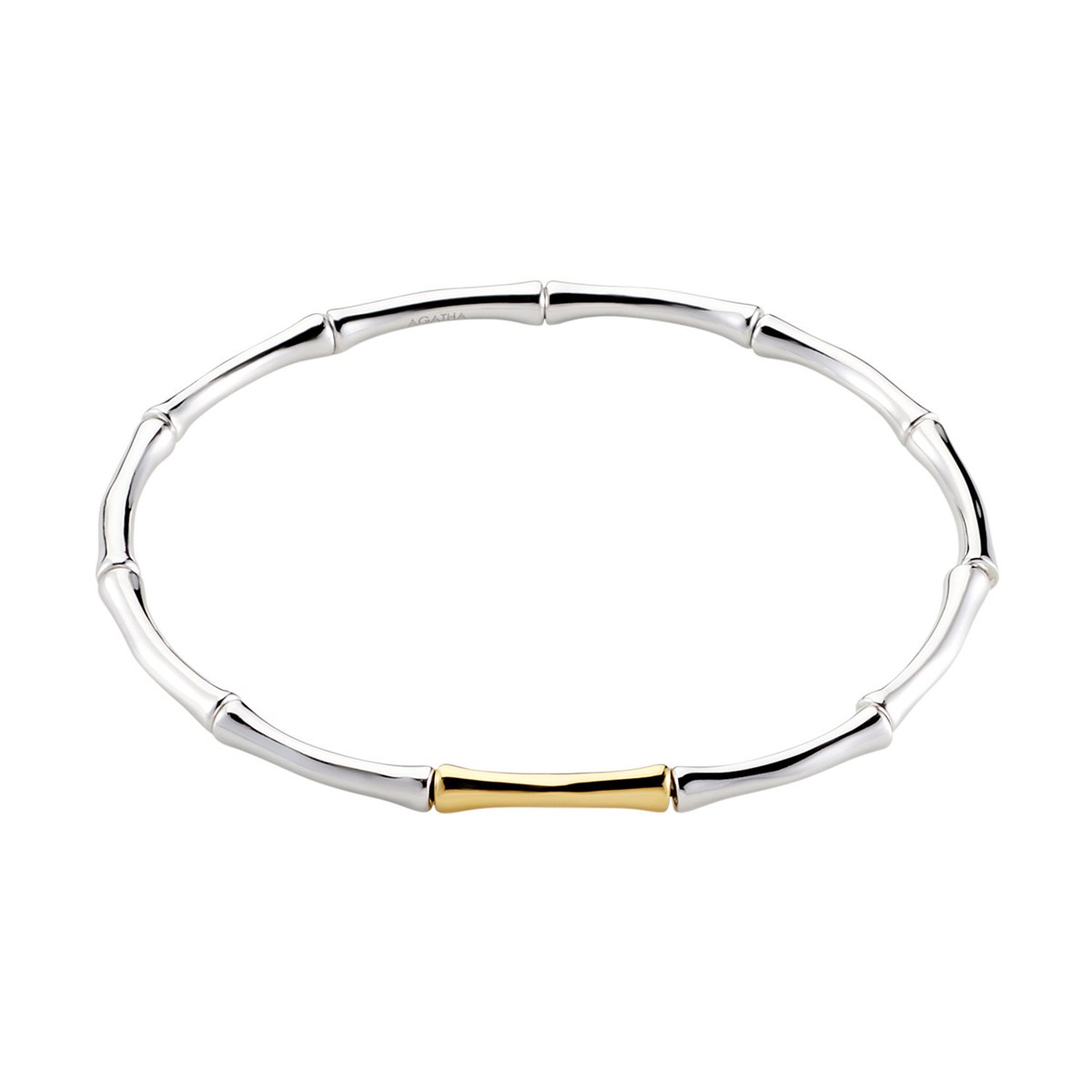 Bracelet souple Agatha Bamboo argenté