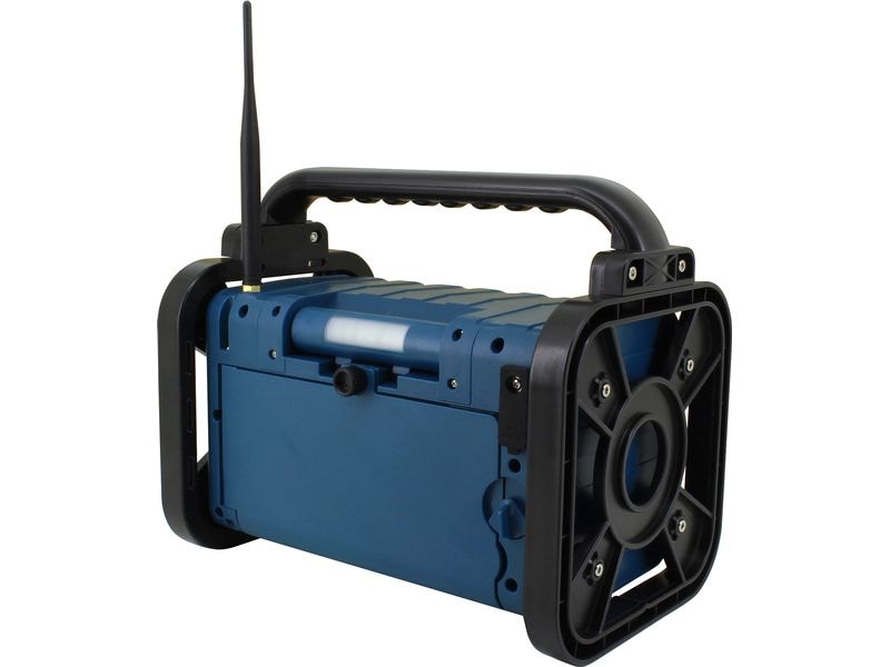 soundmaster Baustellenradio DAB85BL Blau DAB /UKW Baustellen-/Gartenradio mit Bluetooth, LED-Arbeitsleuchte und Akku