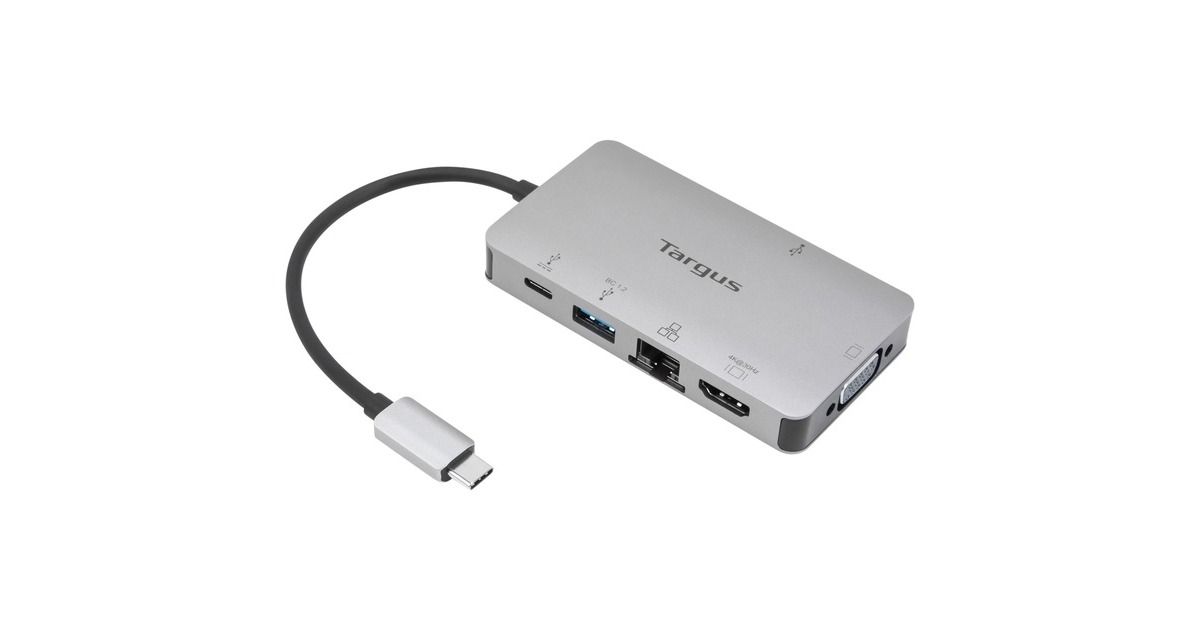 TargusUSB-C DP Alt Mode Single Video 4K HDMI/VGA Docking Station  (Grijs, + 100W Power Delivery)