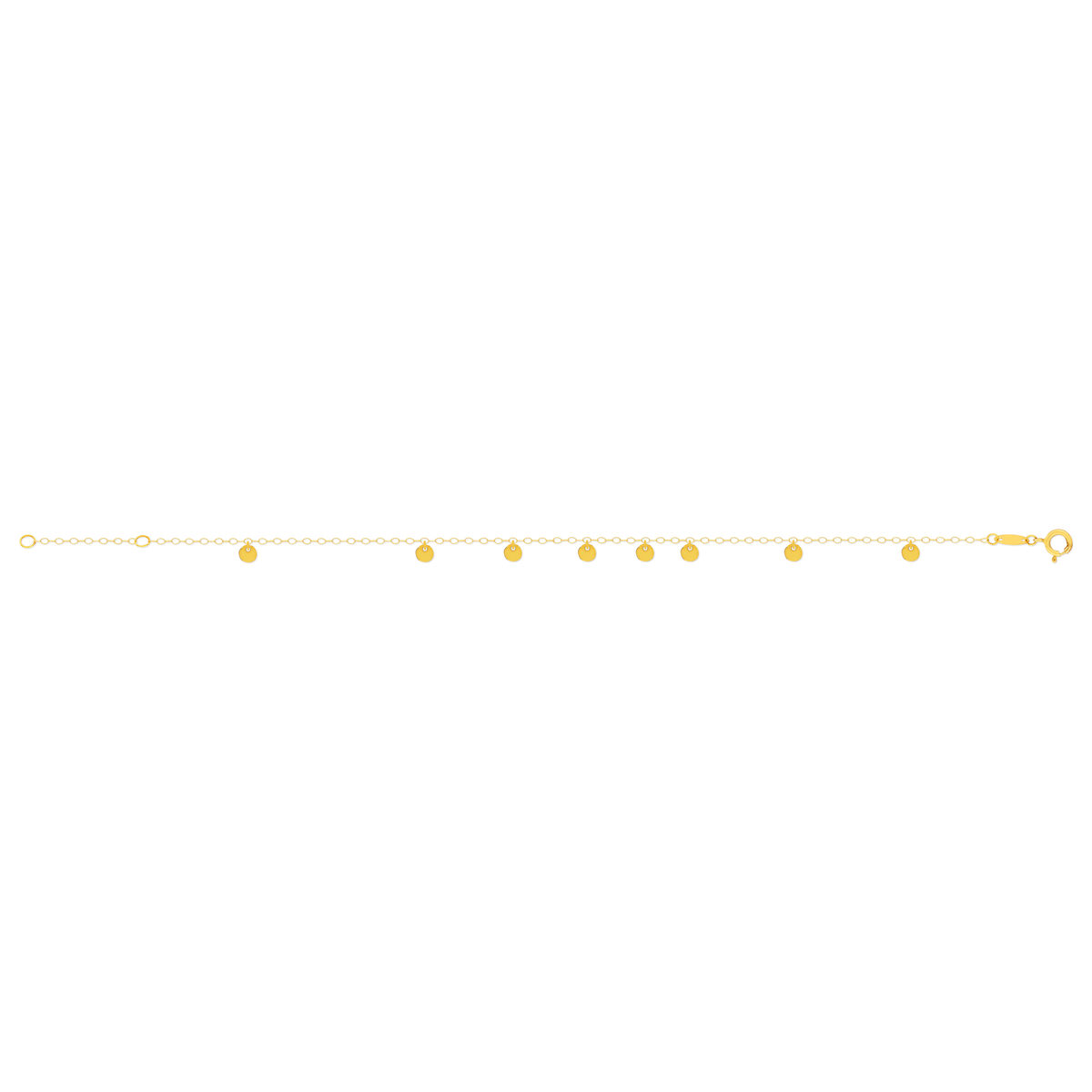 Bracelet or jaune 750 18 cm pampilles disques