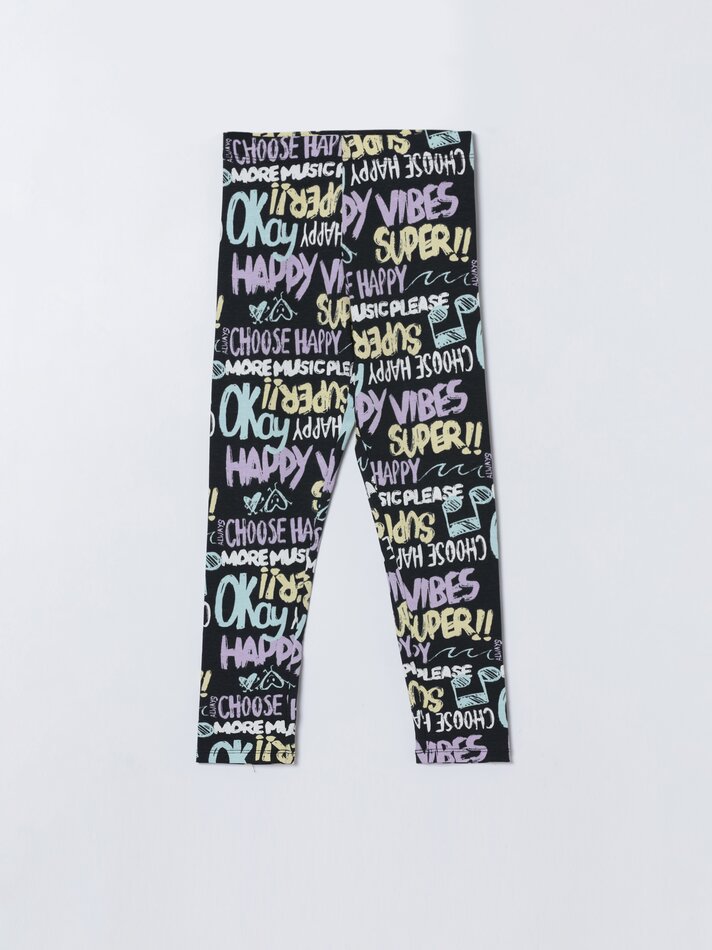 Conjunto de 2 leggings compridas básicas, lisas e estampadas - Lilás