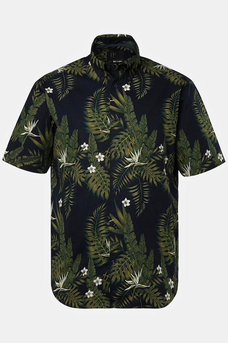 Hemd, Halbarm, floraler Print, Buttondown-Kragen, Modern Fit, bis 8 XL